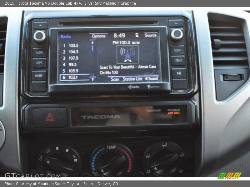 Silver Sky Metallic / Graphite 2015 Toyota Tacoma V6 Double Cab 4x4