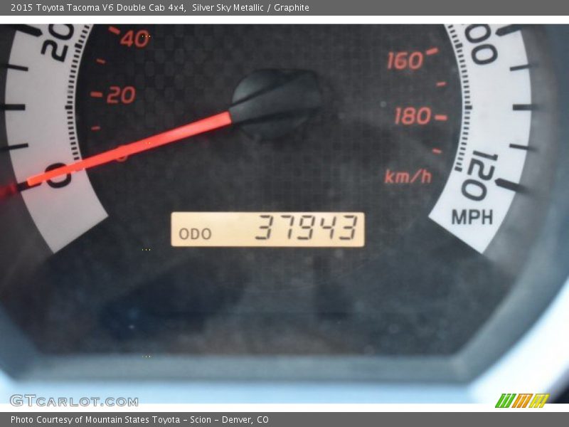Silver Sky Metallic / Graphite 2015 Toyota Tacoma V6 Double Cab 4x4