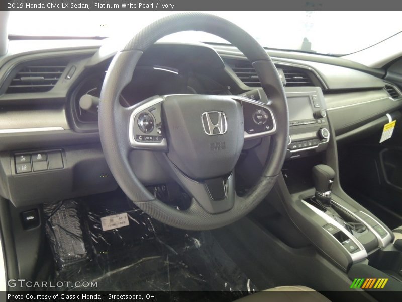 Platinum White Pearl / Ivory 2019 Honda Civic LX Sedan