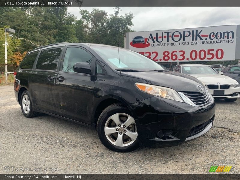 Black / Bisque 2011 Toyota Sienna LE