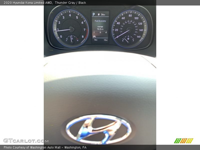 Thunder Gray / Black 2020 Hyundai Kona Limited AWD