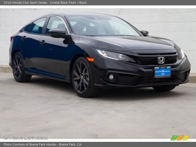 Crystal Black Pearl / Black 2019 Honda Civic Sport Sedan