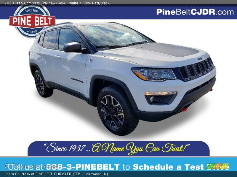 White / Ruby Red/Black 2020 Jeep Compass Trailhawk 4x4
