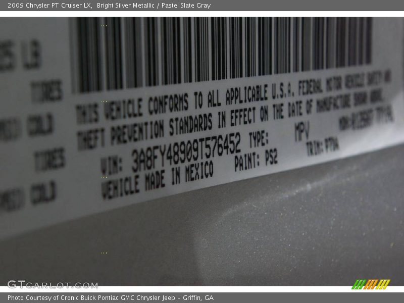 Bright Silver Metallic / Pastel Slate Gray 2009 Chrysler PT Cruiser LX