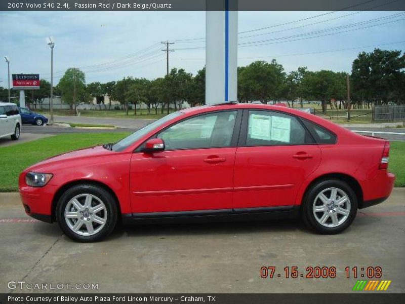 Passion Red / Dark Beige/Quartz 2007 Volvo S40 2.4i