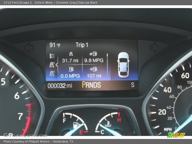 Oxford White / Chromite Gray/Charcoal Black 2019 Ford Escape S