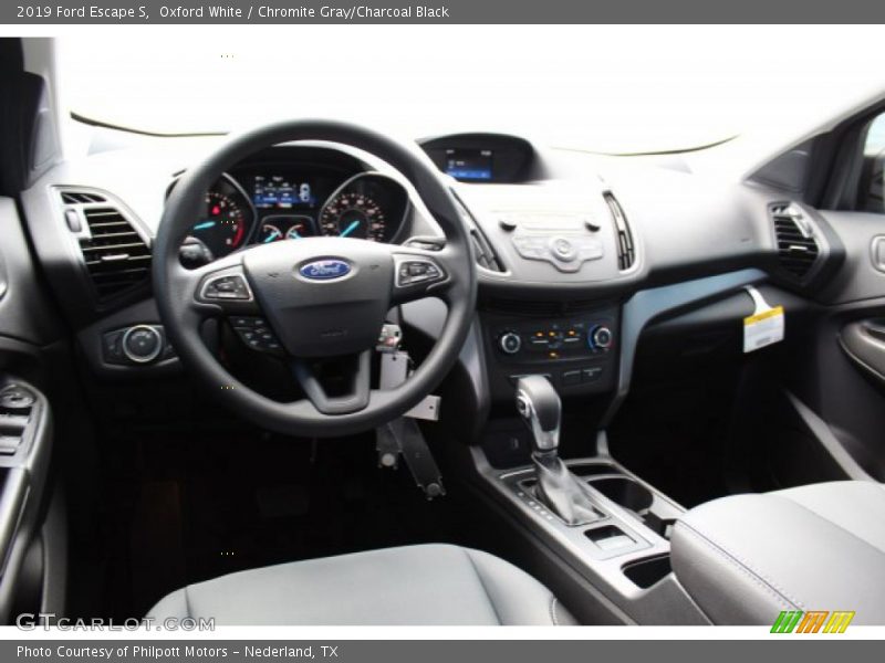 Oxford White / Chromite Gray/Charcoal Black 2019 Ford Escape S