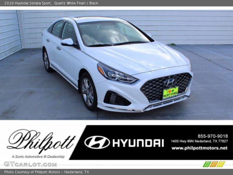 Quartz White Pearl / Black 2019 Hyundai Sonata Sport