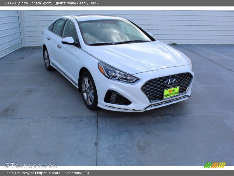Quartz White Pearl / Black 2019 Hyundai Sonata Sport