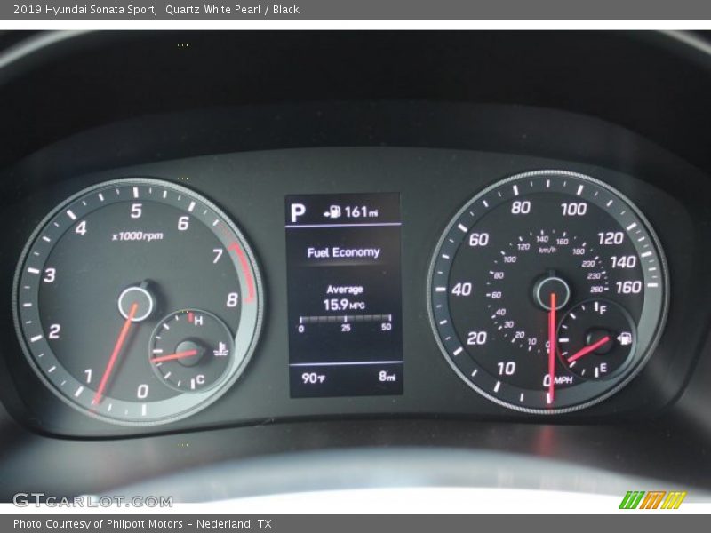 Quartz White Pearl / Black 2019 Hyundai Sonata Sport