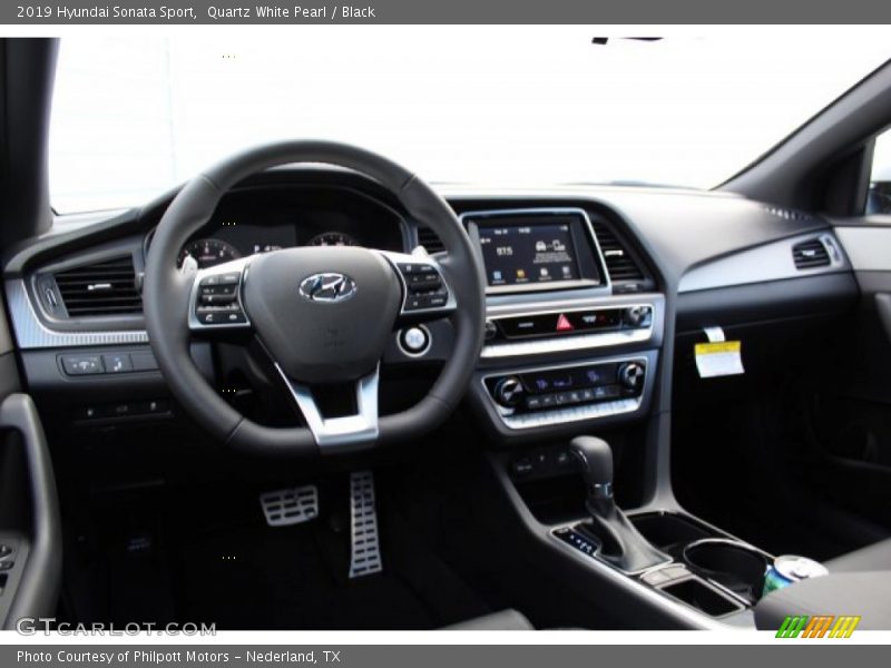 Quartz White Pearl / Black 2019 Hyundai Sonata Sport