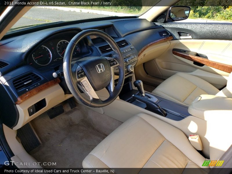 Crystal Black Pearl / Ivory 2011 Honda Accord EX-L V6 Sedan