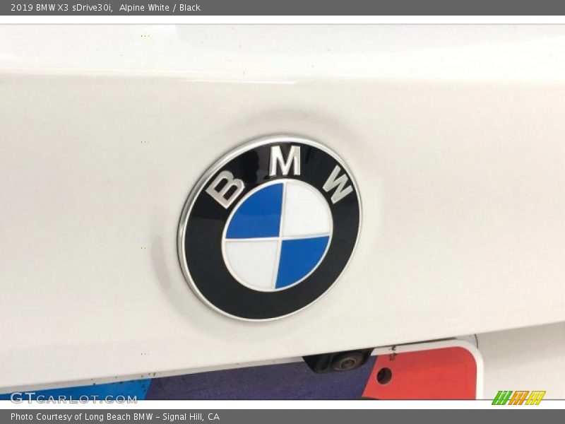 Alpine White / Black 2019 BMW X3 sDrive30i