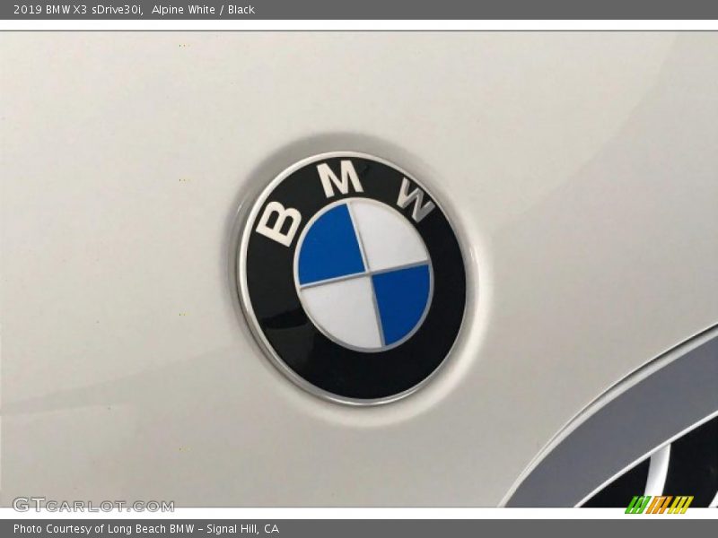 Alpine White / Black 2019 BMW X3 sDrive30i