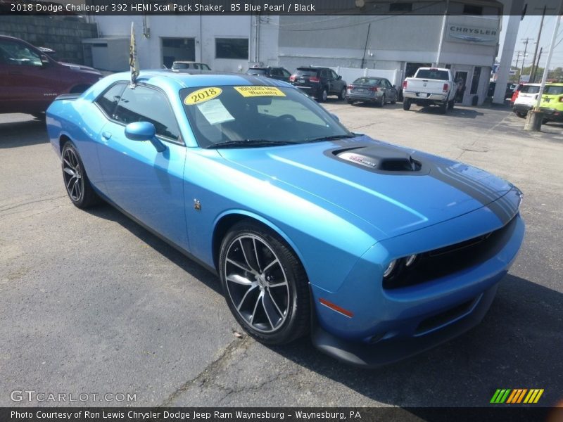 B5 Blue Pearl / Black 2018 Dodge Challenger 392 HEMI Scat Pack Shaker