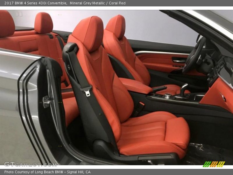 Mineral Grey Metallic / Coral Red 2017 BMW 4 Series 430i Convertible