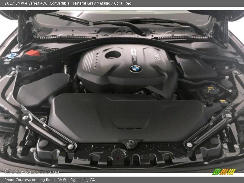 Mineral Grey Metallic / Coral Red 2017 BMW 4 Series 430i Convertible