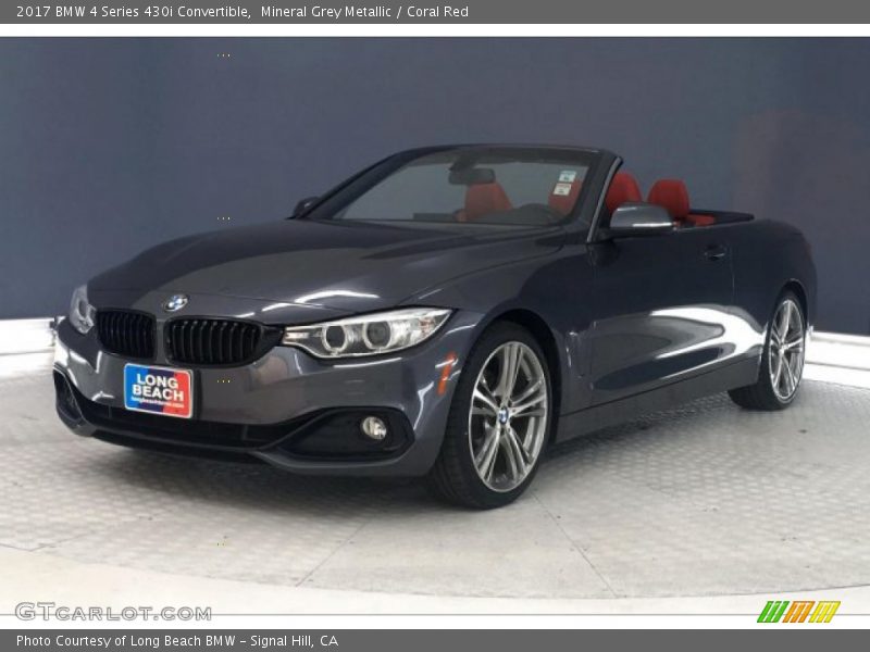 Mineral Grey Metallic / Coral Red 2017 BMW 4 Series 430i Convertible