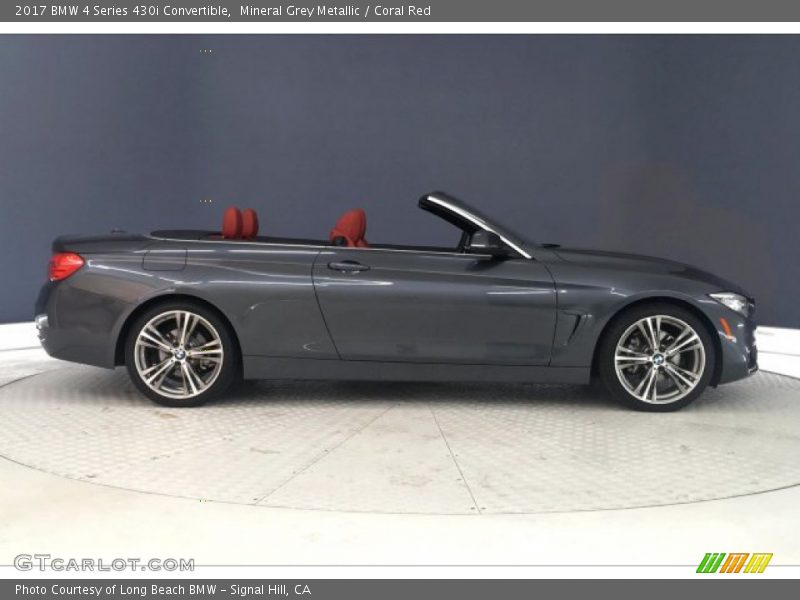 Mineral Grey Metallic / Coral Red 2017 BMW 4 Series 430i Convertible