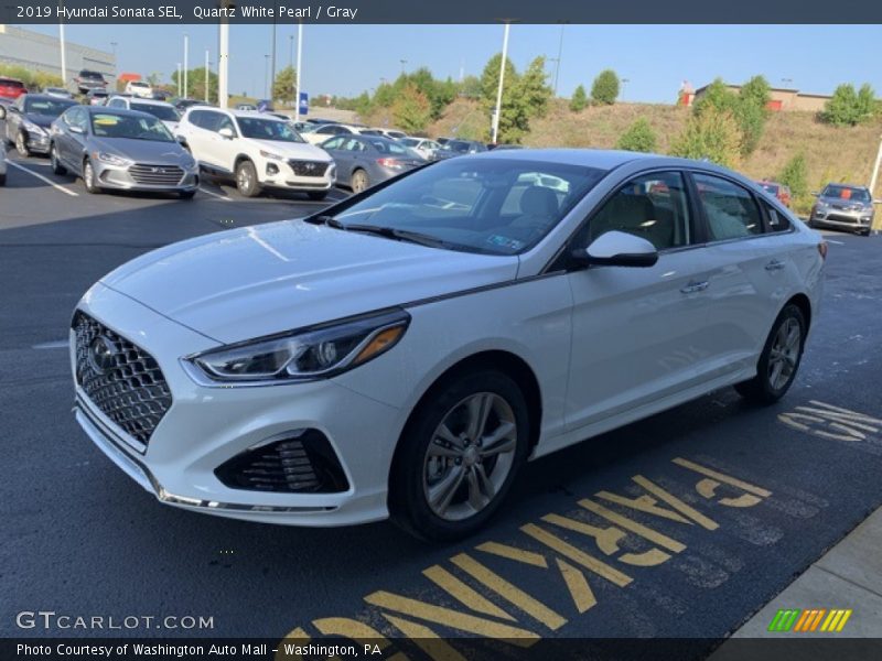 Quartz White Pearl / Gray 2019 Hyundai Sonata SEL