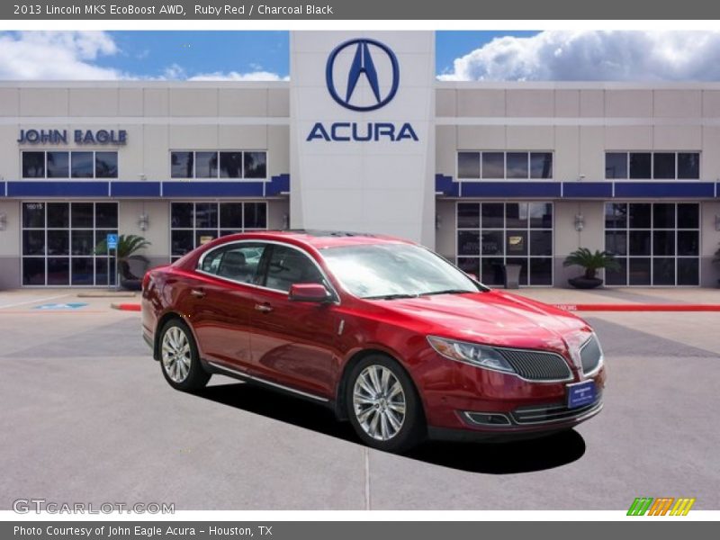 Ruby Red / Charcoal Black 2013 Lincoln MKS EcoBoost AWD