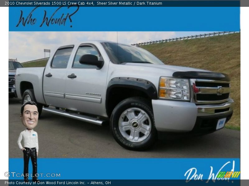 Sheer Silver Metallic / Dark Titanium 2010 Chevrolet Silverado 1500 LS Crew Cab 4x4