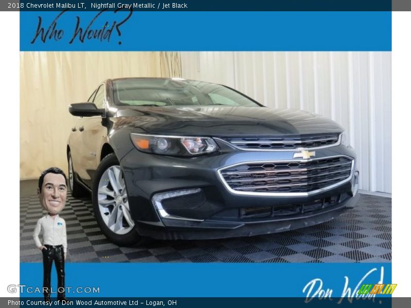 Nightfall Gray Metallic / Jet Black 2018 Chevrolet Malibu LT