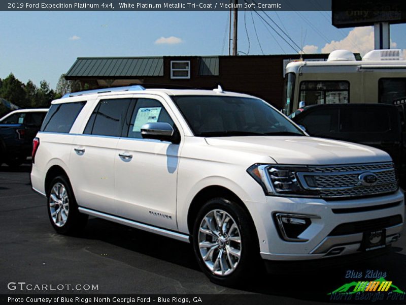 White Platinum Metallic Tri-Coat / Medium Soft Ceramic 2019 Ford Expedition Platinum 4x4