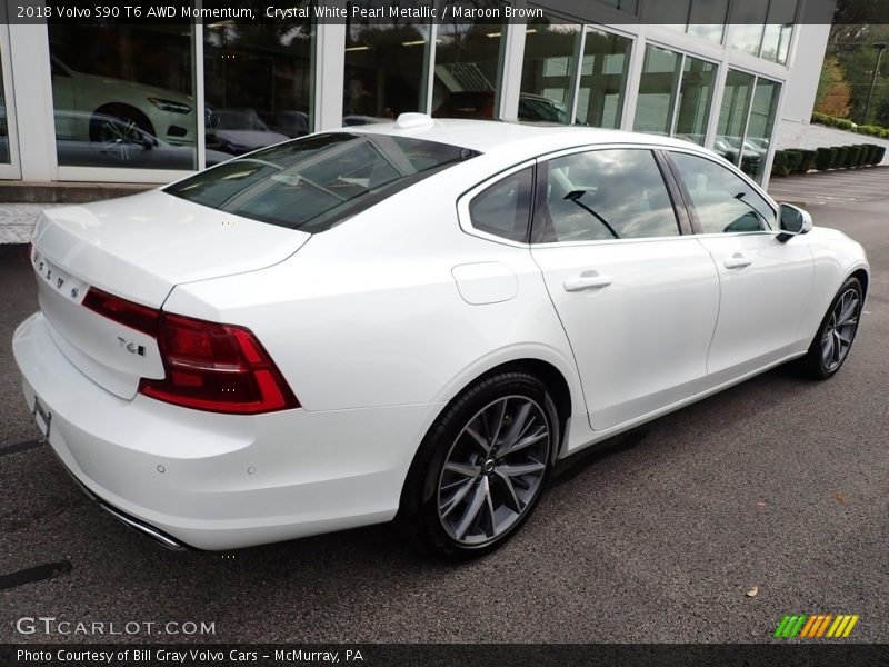 Crystal White Pearl Metallic / Maroon Brown 2018 Volvo S90 T6 AWD Momentum