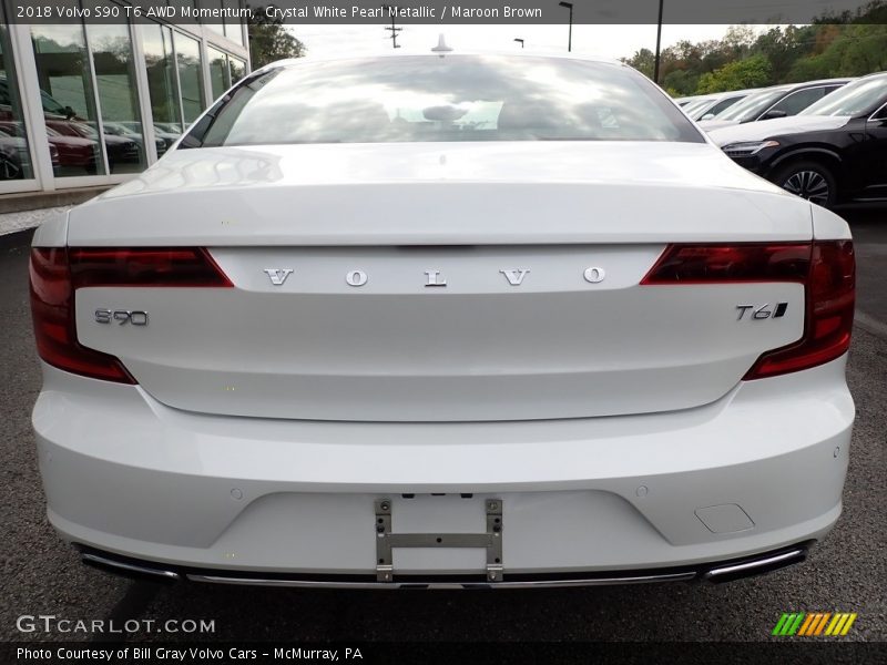 Crystal White Pearl Metallic / Maroon Brown 2018 Volvo S90 T6 AWD Momentum