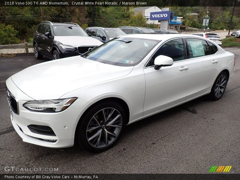 Crystal White Pearl Metallic / Maroon Brown 2018 Volvo S90 T6 AWD Momentum