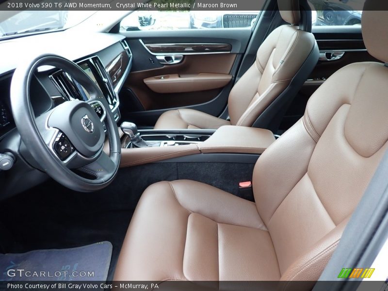 Crystal White Pearl Metallic / Maroon Brown 2018 Volvo S90 T6 AWD Momentum