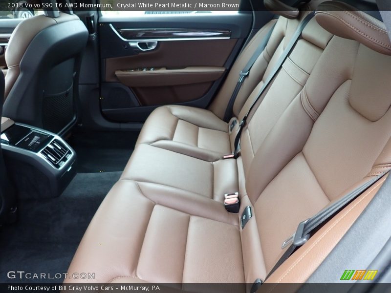 Crystal White Pearl Metallic / Maroon Brown 2018 Volvo S90 T6 AWD Momentum