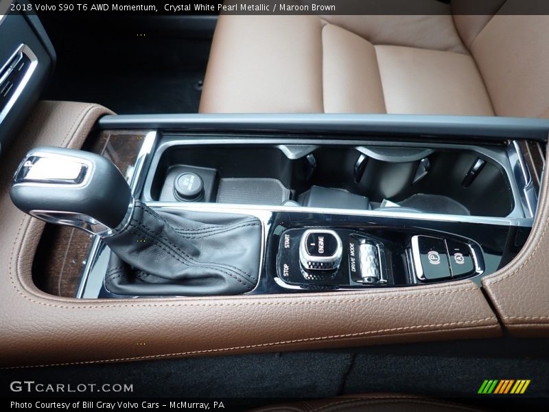 Crystal White Pearl Metallic / Maroon Brown 2018 Volvo S90 T6 AWD Momentum