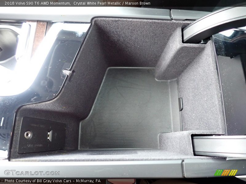 Crystal White Pearl Metallic / Maroon Brown 2018 Volvo S90 T6 AWD Momentum