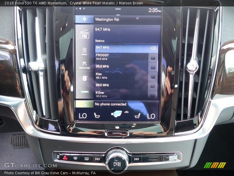 Crystal White Pearl Metallic / Maroon Brown 2018 Volvo S90 T6 AWD Momentum
