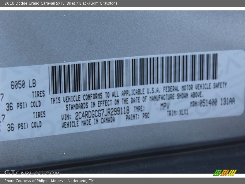Billet / Black/Light Graystone 2018 Dodge Grand Caravan SXT