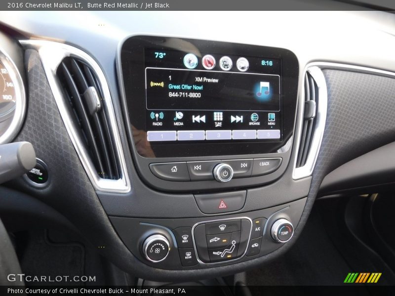 Butte Red Metallic / Jet Black 2016 Chevrolet Malibu LT