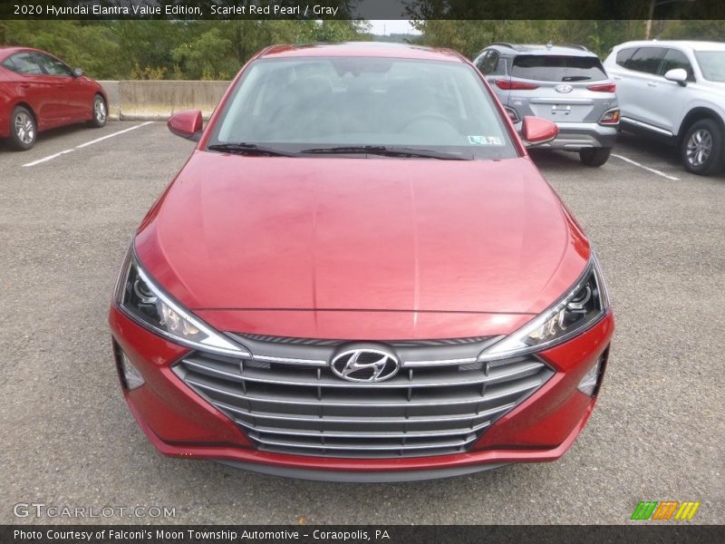Scarlet Red Pearl / Gray 2020 Hyundai Elantra Value Edition