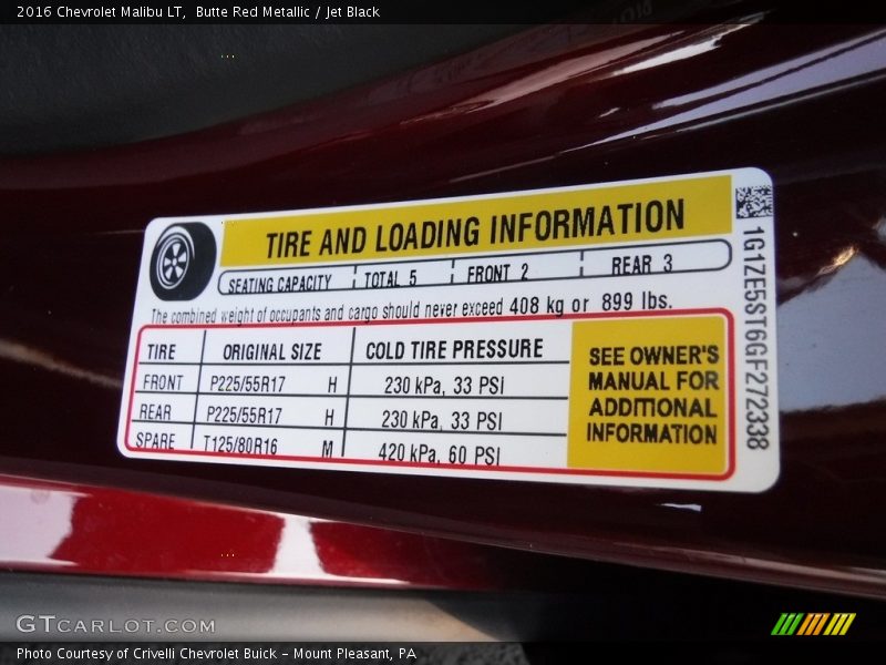 Butte Red Metallic / Jet Black 2016 Chevrolet Malibu LT