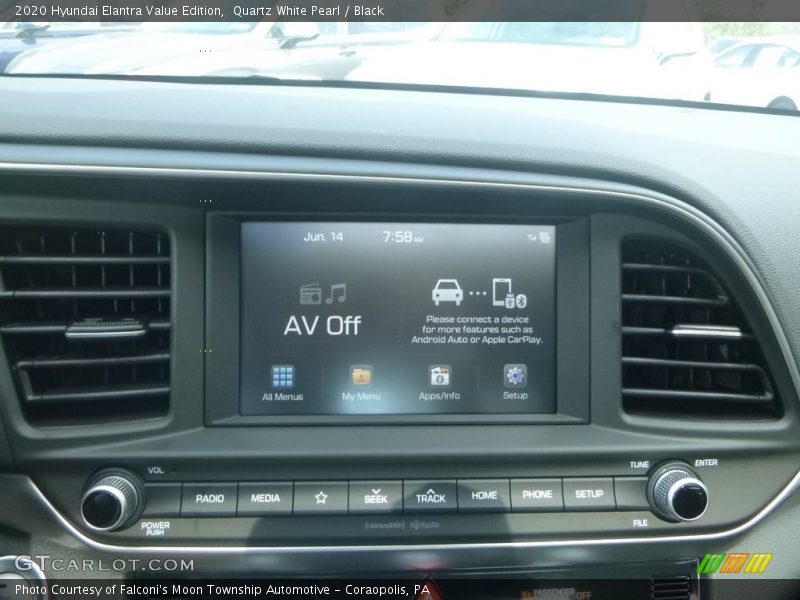Quartz White Pearl / Black 2020 Hyundai Elantra Value Edition
