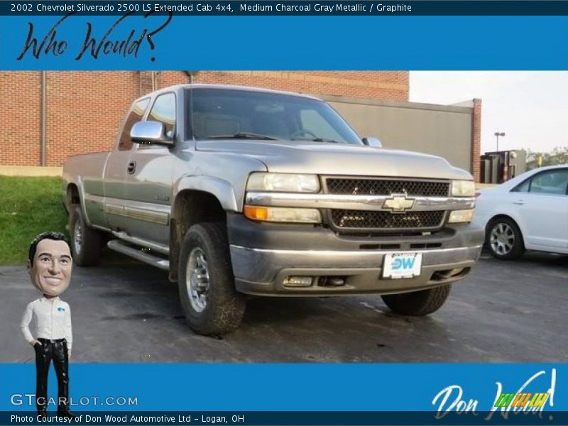 Medium Charcoal Gray Metallic / Graphite 2002 Chevrolet Silverado 2500 LS Extended Cab 4x4