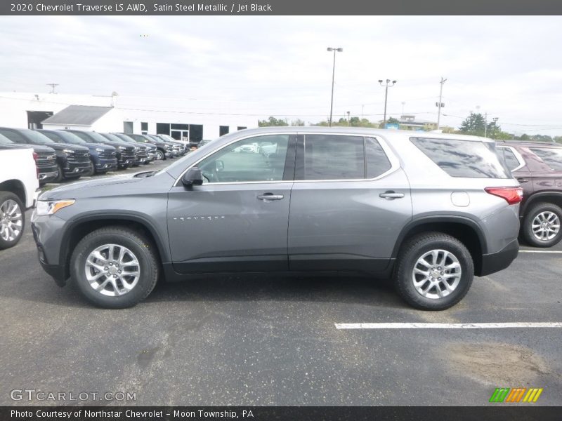 Satin Steel Metallic / Jet Black 2020 Chevrolet Traverse LS AWD