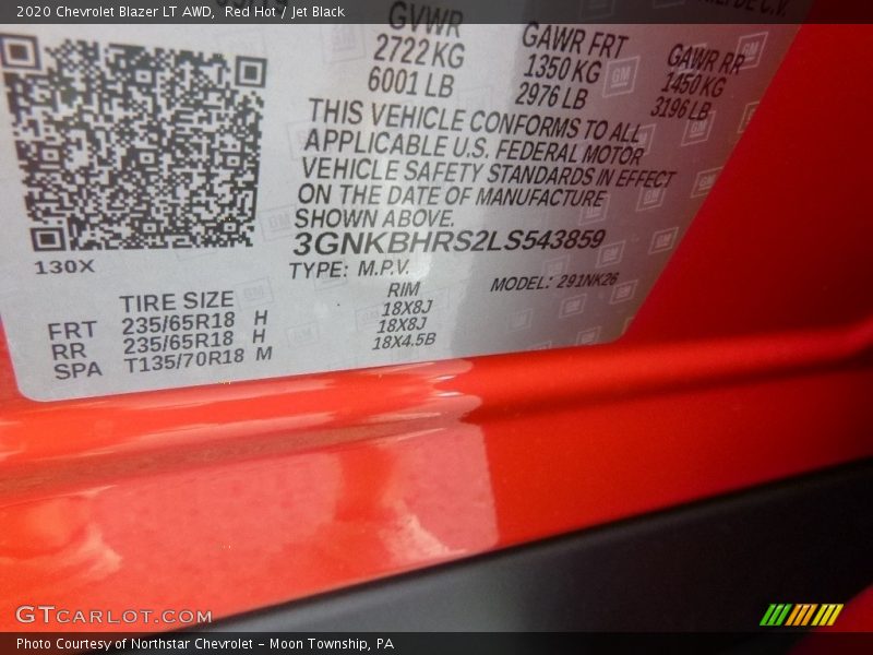 Red Hot / Jet Black 2020 Chevrolet Blazer LT AWD