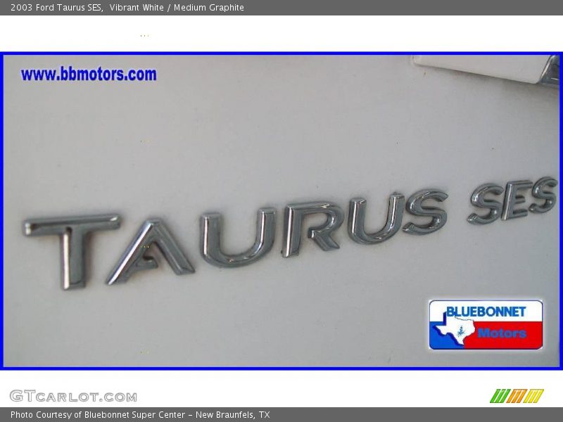 Vibrant White / Medium Graphite 2003 Ford Taurus SES