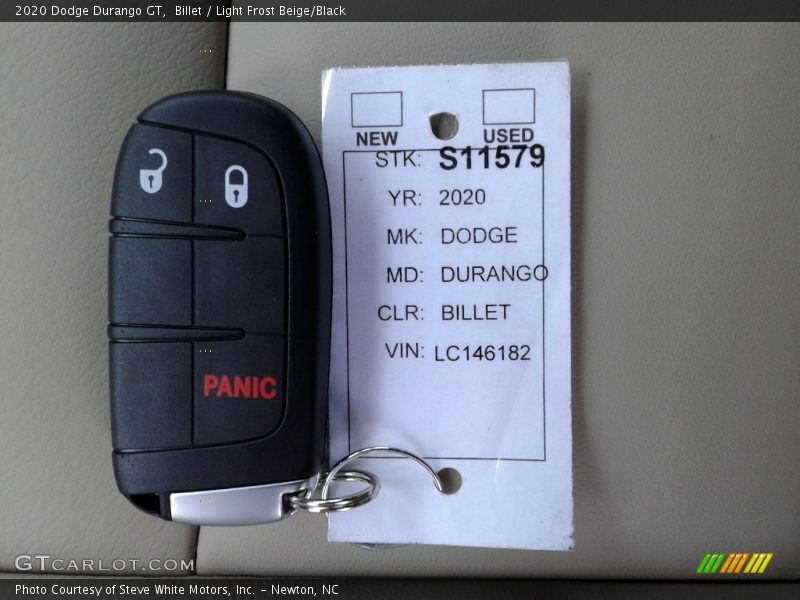Billet / Light Frost Beige/Black 2020 Dodge Durango GT