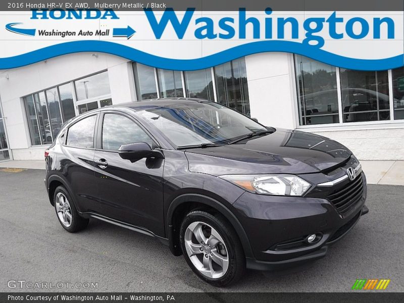 Mulberry Metallic / Black 2016 Honda HR-V EX AWD