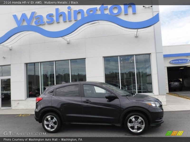 Mulberry Metallic / Black 2016 Honda HR-V EX AWD