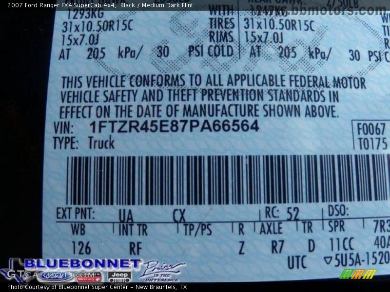 Black / Medium Dark Flint 2007 Ford Ranger FX4 SuperCab 4x4