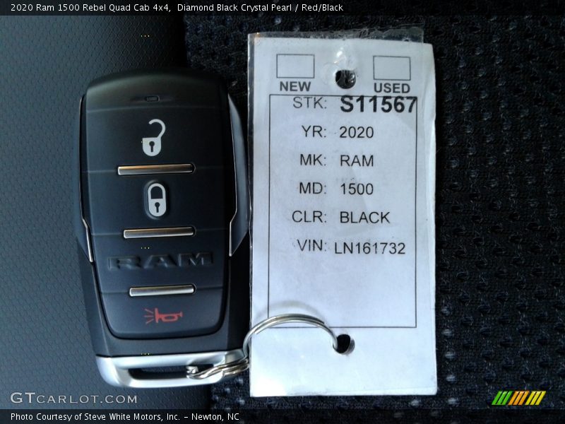 Diamond Black Crystal Pearl / Red/Black 2020 Ram 1500 Rebel Quad Cab 4x4